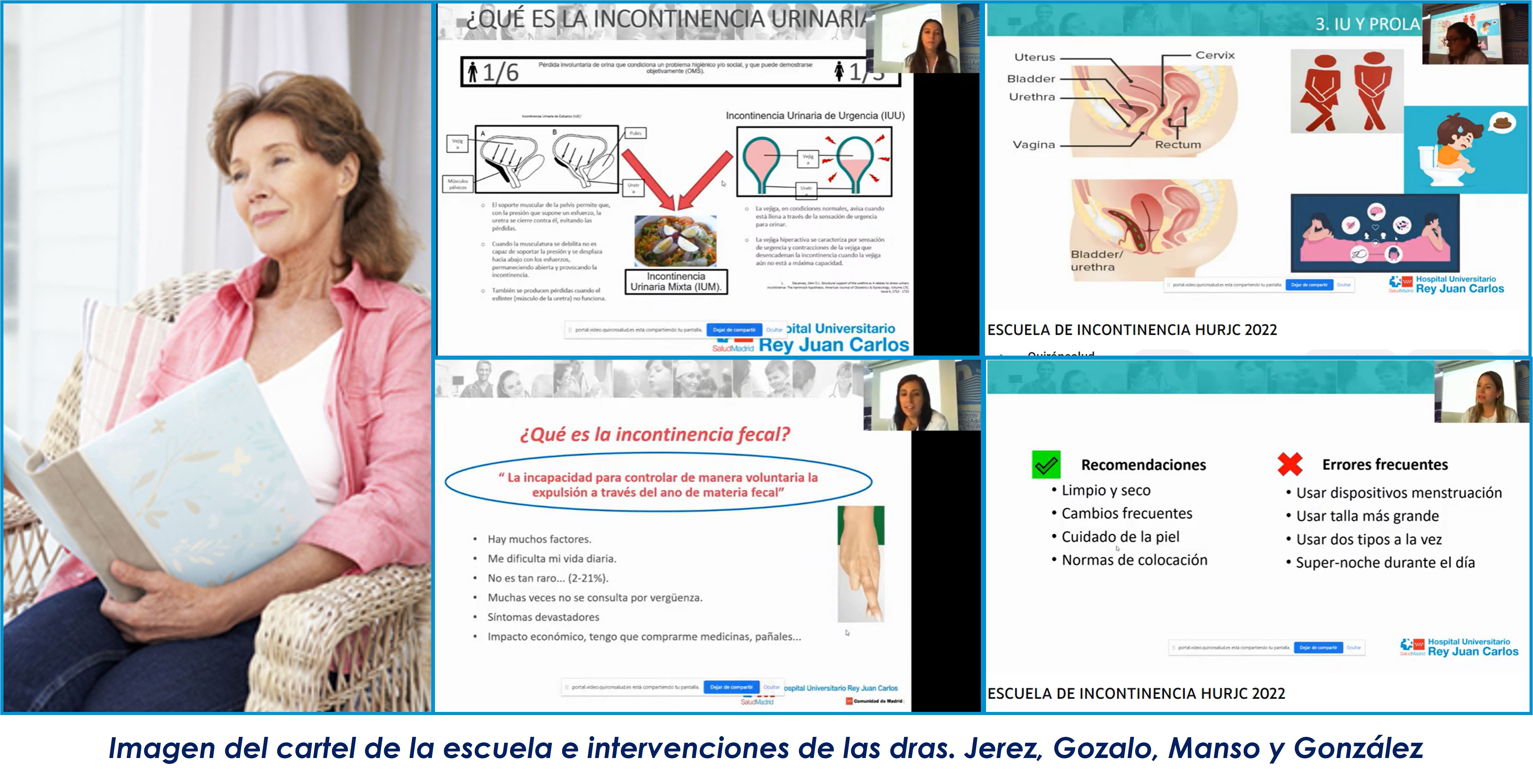2022 12 14 Imagen del cartel de la escuela e intervenciones de las dras. Jerez, Gozalo, Manso y González