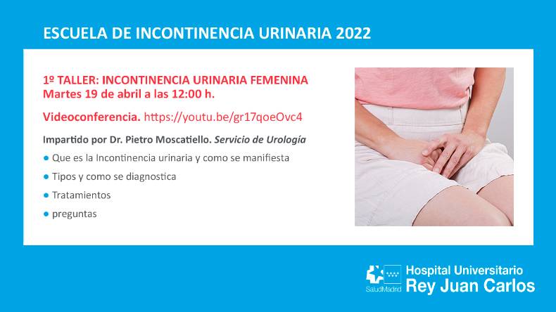 Youtube 1280x720 INCONTINENCIA URINARIA HURJC. Este enlace se abrirá en una ventana nueva