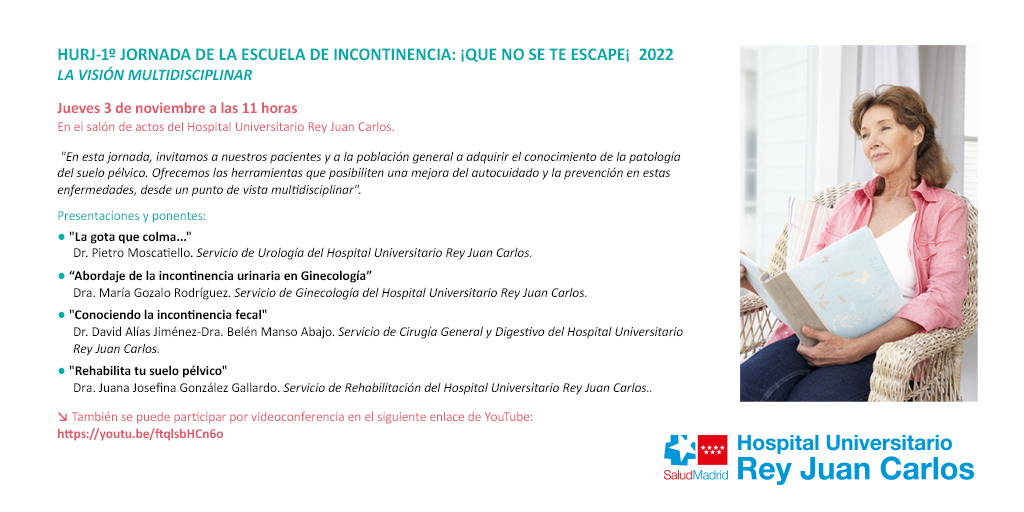 twitter 1ª Jornada Escuela de Incontinencia. Que no se te escape. La visión multidisciplinar HURJ