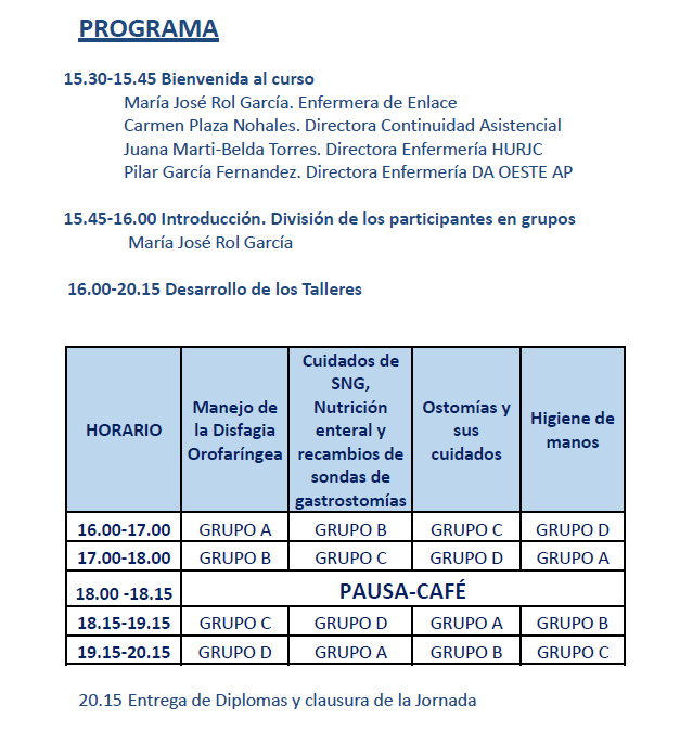 Jornada Práctica de Enfermería para Profesionales de Atención Primaria y del Ámbito Sociosanitario